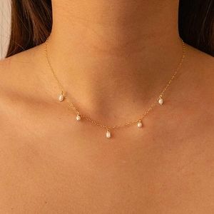 Tiny Pearls Dainty 18KGP 16 Inch Choker Necklace